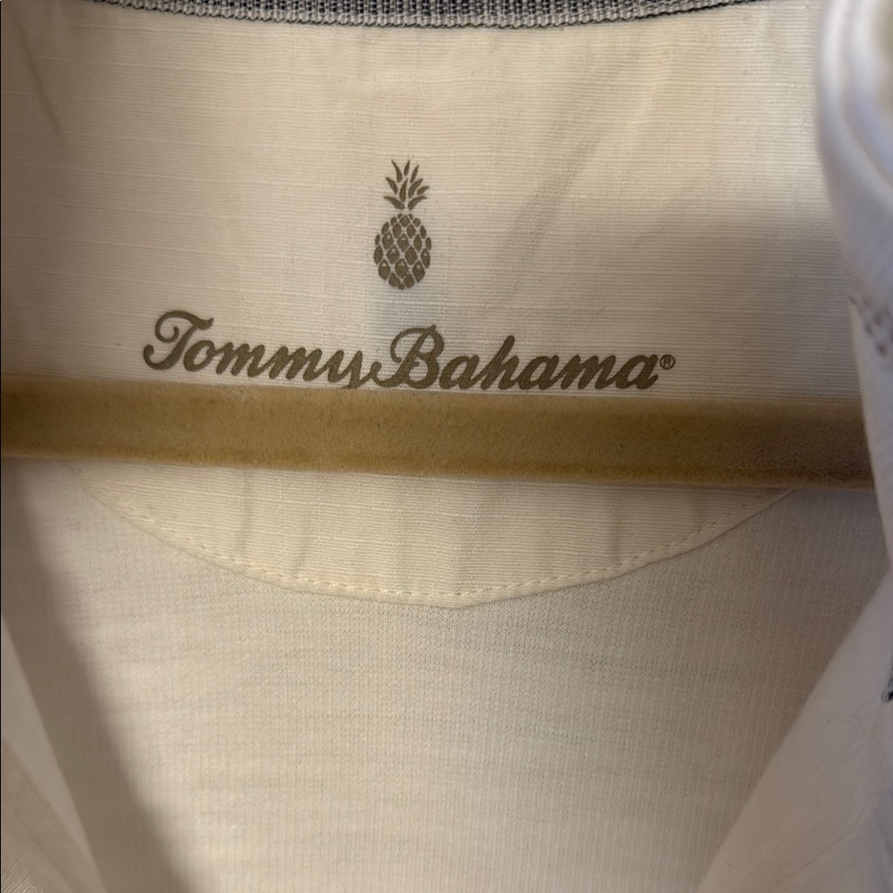 Tommy Bahama Cream Short Sleeve Zip-Up Dress - Picture 2 of 8